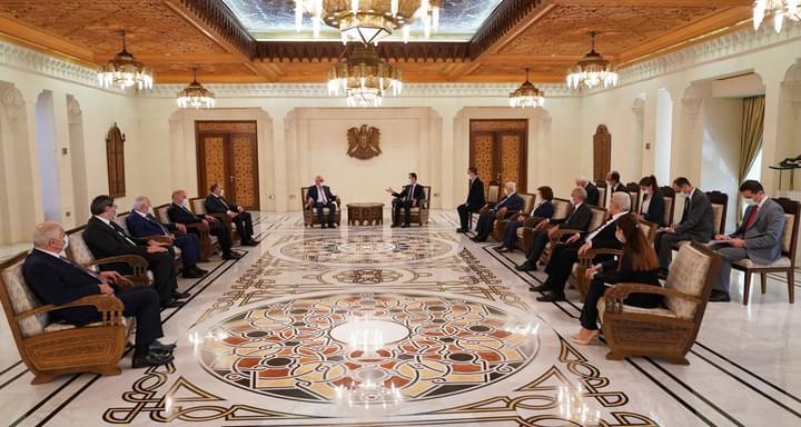President of the Syrian Arab Republic Bashar al-Assad received the delegation of the Republic of Abkhazia led by Alkhas Kvitsinia.
