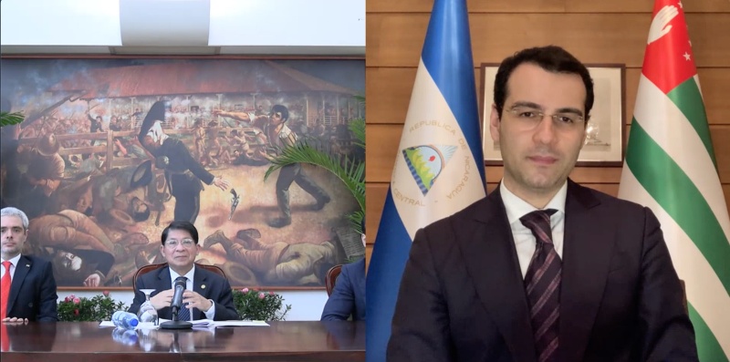 Inal Ardzinba held an online meeting with Denis Moncada Colindres, the Minister of Foreign Affairs of Nicaragua 