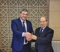 Ambassador Extraordinary and Plenipotentiary of the Republic of Abkhazia to the SAR Bagrat Khutaba met with the Minister of Foreign Affairs of the Syrian Arab Republic Faisal Mekdad